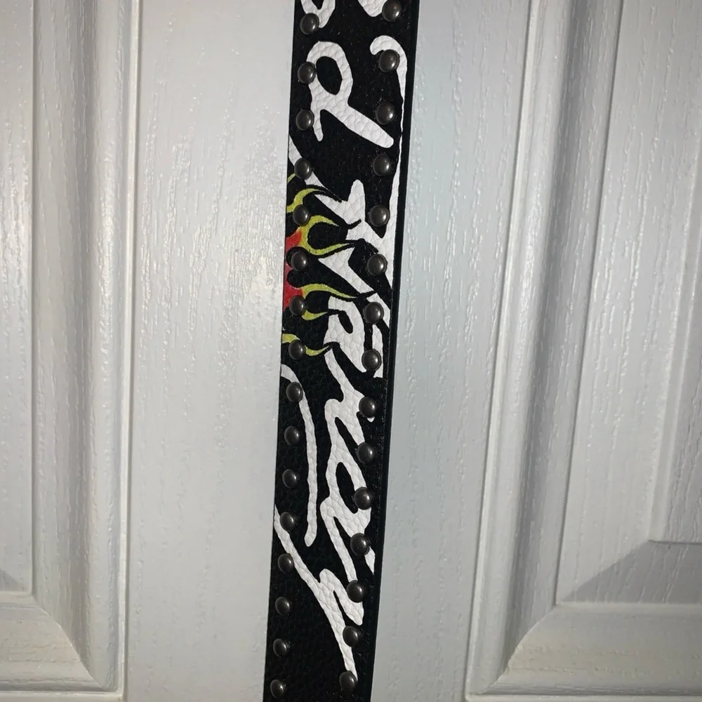 Ed Hardy Men’s Belt Size 38 Dragon Design Metal Beaded